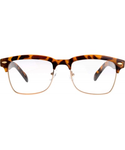 Semi Rimless Sunglasses Women Men Retro Brand Sun Glasses - Gift Box Package - C1-tortoise- Clear - CT18XL7G7YR $8.05 Round