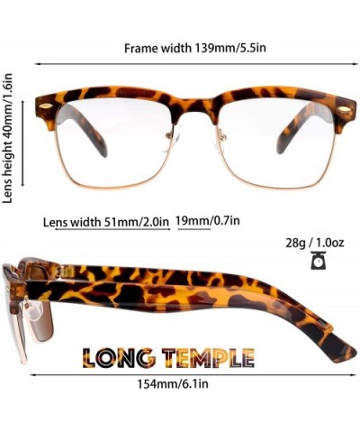 Semi Rimless Sunglasses Women Men Retro Brand Sun Glasses - Gift Box Package - C1-tortoise- Clear - CT18XL7G7YR $8.05 Round