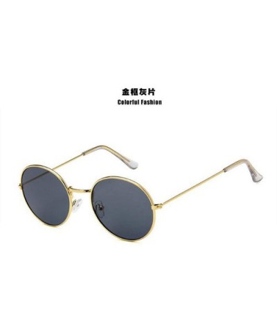 Women Retro Small Round Sunglasses Yellow Luxury Mirror Sun Glasses Metal Frame Vintage Lenses - 7 - CD198ZQE2LC $27.57 Square