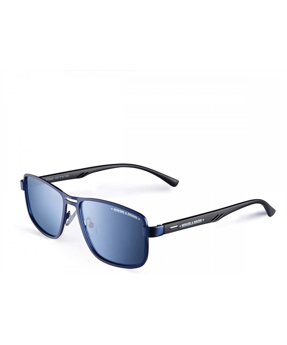 Rectangular Polarized Sunglasses HOWARD HANSON - Navy Frame + Blue Lens - CG1929Y5382 $13.24 Aviator
