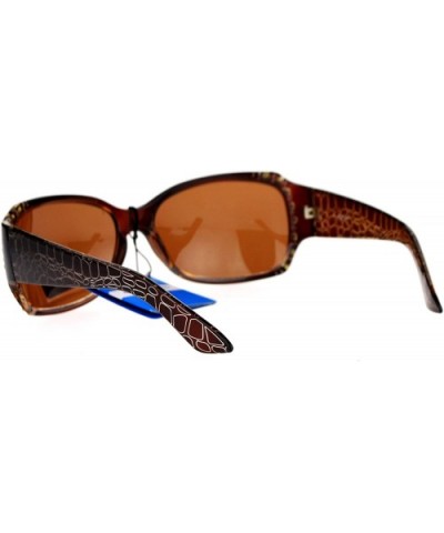 Anti Glare Polarized Womens Rhinestone Plastic Rectangular Butterfly Sunglasses - Brown - CP11SOL18DR $7.46 Rectangular