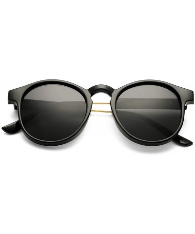 Vintage Oversize Round Polarized Sunglasses for Women and Men - Black/Grey - CU18OYAUCI0 $7.89 Cat Eye