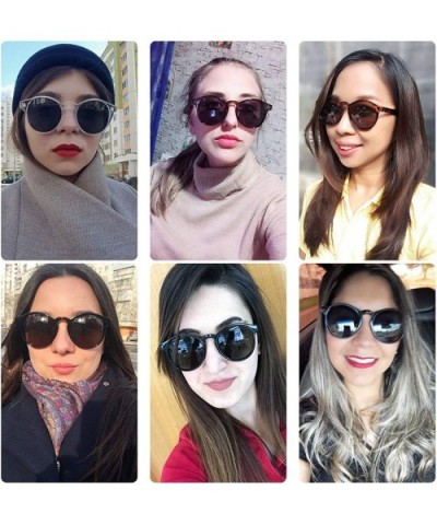 Vintage Oversize Round Polarized Sunglasses for Women and Men - Black/Grey - CU18OYAUCI0 $7.89 Cat Eye