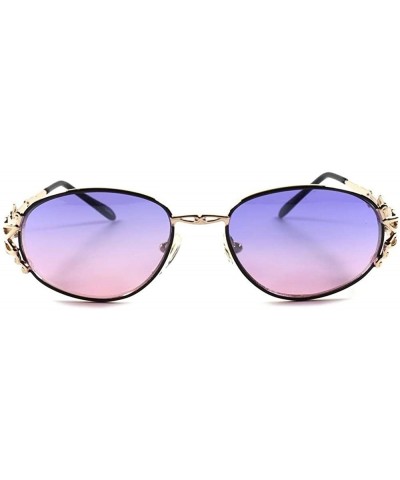 Classic Vintage Retro Fashion 50s 60s Womens Stylish Oval Sunglasses - Gold 6 - CF189AN9II4 $10.74 Oval