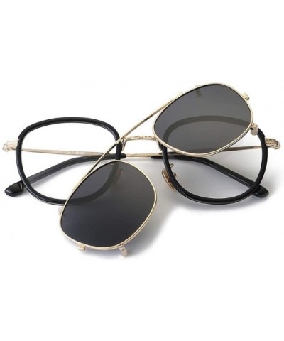 Classic Retro Square Sunglasses for Women and Men - Two Pairs of Glasses (Color Black) - Black - CM1997LTYLC $32.67 Square