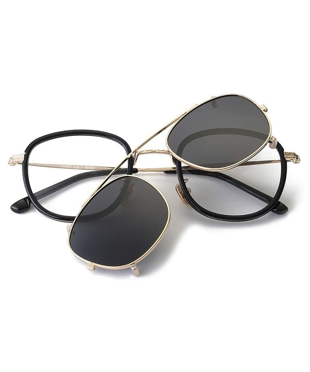 Classic Retro Square Sunglasses for Women and Men - Two Pairs of Glasses (Color Black) - Black - CM1997LTYLC $32.67 Square