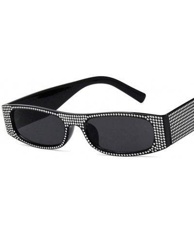 Sunglasses-Pearl Rivet Rectangle Sunglasses Luxury Sun Cover Summer Fashion Casual Glasses (D) - D - CT18R8H6GU5 $6.06 Square