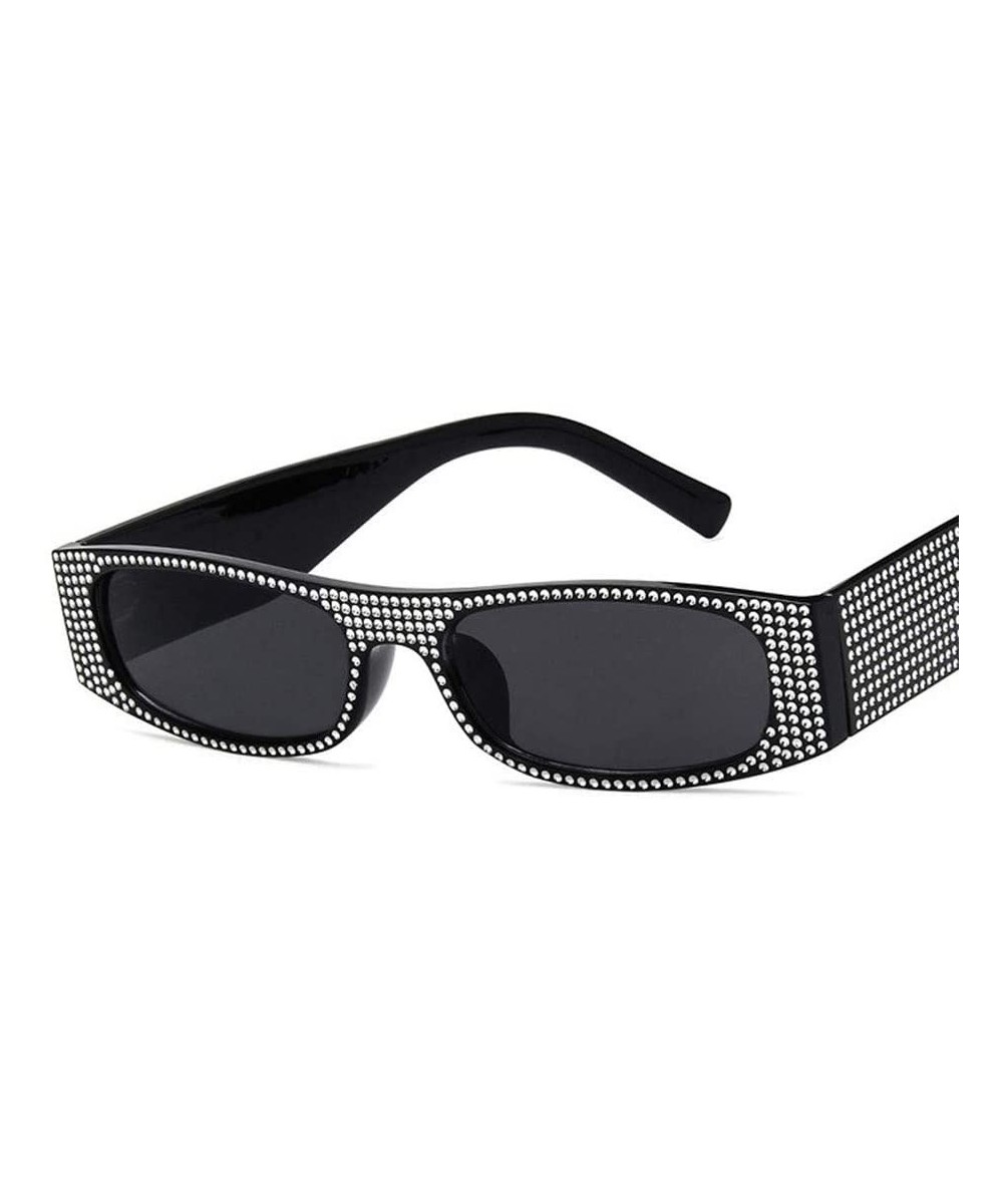 Sunglasses-Pearl Rivet Rectangle Sunglasses Luxury Sun Cover Summer Fashion Casual Glasses (D) - D - CT18R8H6GU5 $6.06 Square