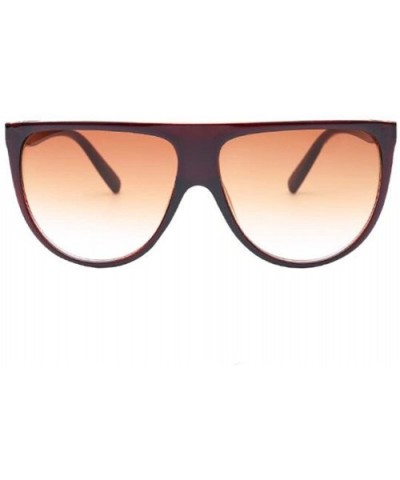 Women Oversized Vintage UV400 Sunglasses Ladies Thin Shadow Glasses - Brown - CX183D3MYEU $6.04 Oversized