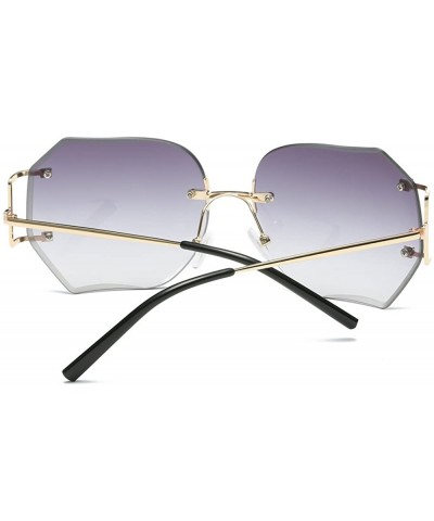 Fashion Hexagon Sunglasses Women Gradient Lens Metal Frame Design Candy Color MOLO - Gold - CE196QAEOQ4 $5.51 Semi-rimless