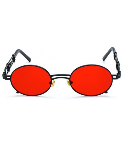 Steampunk sunglasses Personal vintage sunglasses Metal sunglasses - Black Color Frame Red Color Lens - C618E9SWAL2 $14.92 Oval