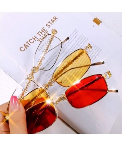 Luxury Diamond Rectangle Sunglasses Women New Designer Fashion Square Male Glasses Female Eyeglasses Clear Lens - CA198G5QRNG...