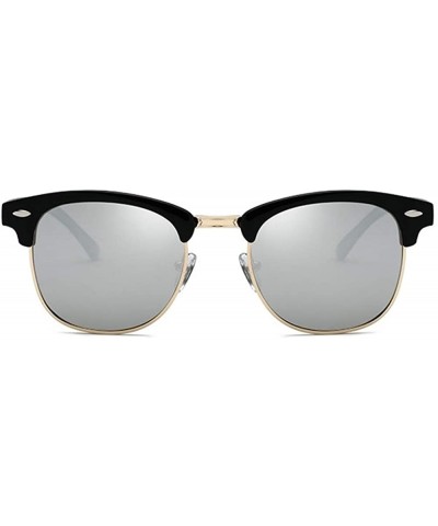 Men Women Polarized Sunglasses Semi-Rimless Frame Classic Sunglasses - Silver - CL18RL85Y5N $7.01 Rimless