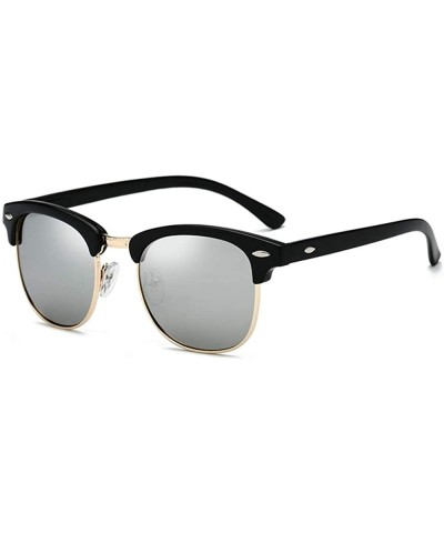 Men Women Polarized Sunglasses Semi-Rimless Frame Classic Sunglasses - Silver - CL18RL85Y5N $7.01 Rimless