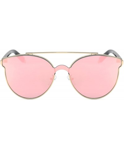 Women's Crossbar Flat Seamless Metal Sunglasses - B - CF182HIERHX $10.67 Oval