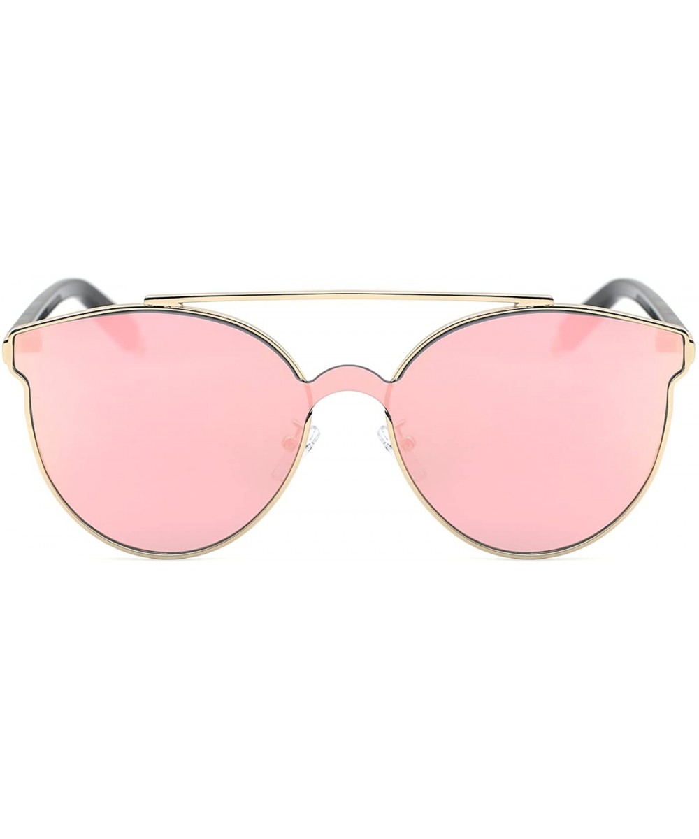 Women's Crossbar Flat Seamless Metal Sunglasses - B - CF182HIERHX $10.67 Oval