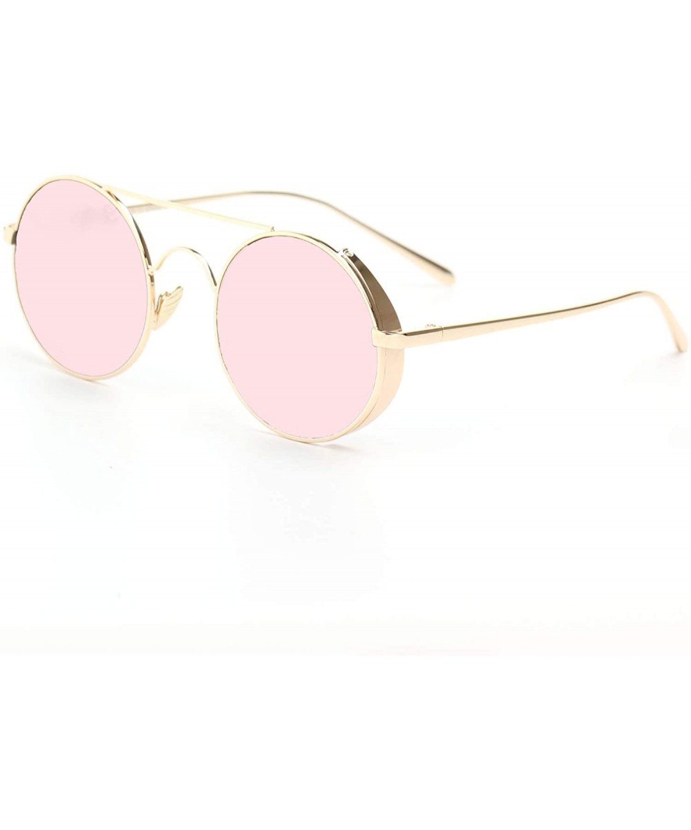 Round Retro Fashion Sunglasses - Pink - CK18WSEO5YN $20.76 Goggle