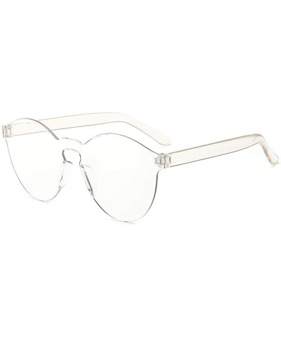 1pcs Unisex Fashion Candy Colors Round Outdoor Sunglasses Sunglasses - Transparent - CK199XO4YN7 $15.49 Round