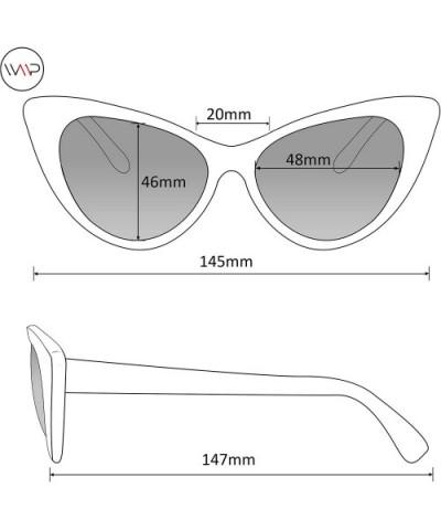 Womens Cateye Retro Fashion Retro Round Lens Cat Eye Sunglasses - Black Frame / Black Lens - C41266PD0M9 $15.02 Cat Eye