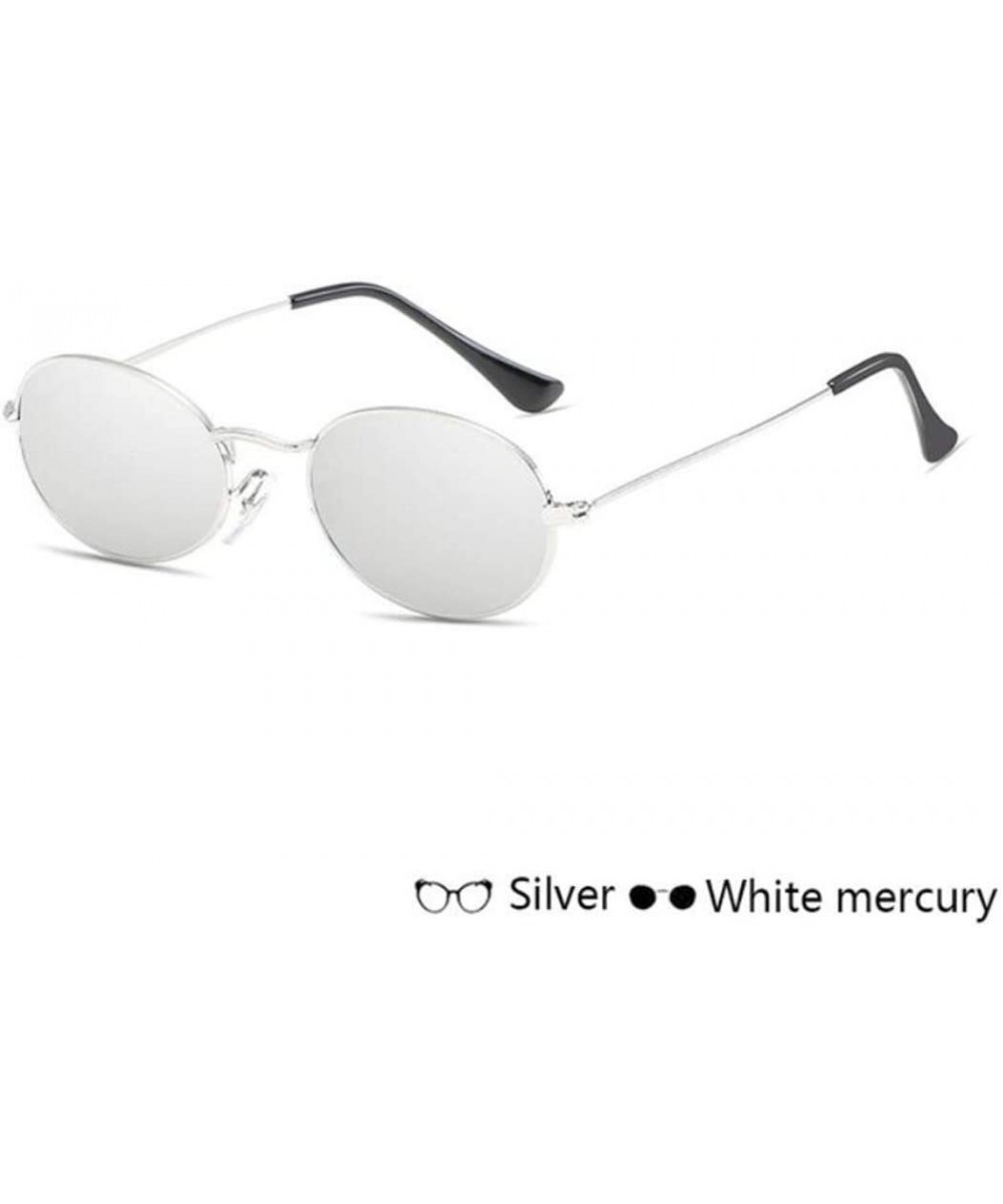 Women Oval Sunglasses Luxury Metal Sun Glasses Eyeglass Frames Casual UV400 Eyewear (E) - E - CP1962050N0 $5.42 Oval