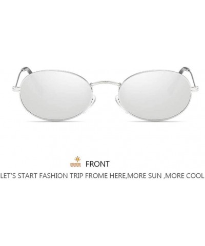 Women Oval Sunglasses Luxury Metal Sun Glasses Eyeglass Frames Casual UV400 Eyewear (E) - E - CP1962050N0 $5.42 Oval