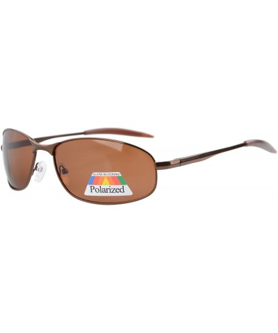 Metal Frame Fishing Golf Cycling Flying Outdoor Polarized Sunglasses - S15003 Polarized Brown Frame/Brown Lens - CL126EMKRT3 ...