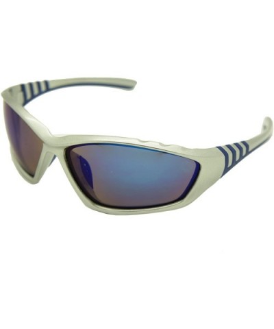 Double Injection Sunglasses SPORTS - 2753 Shiny Silver Blue / Blue Mirror - CZ12HRWMMP1 $12.07 Rectangular
