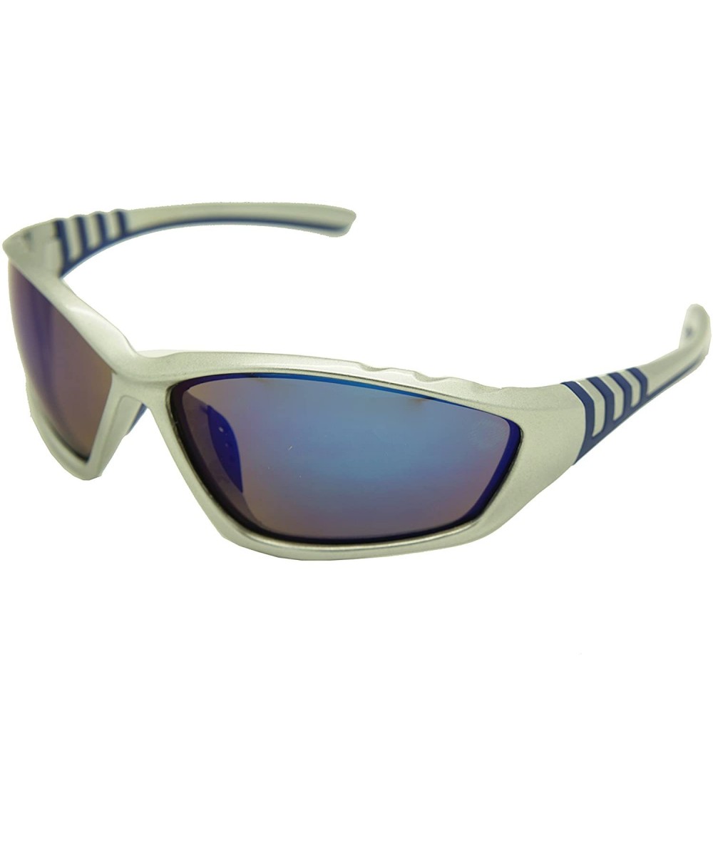 Double Injection Sunglasses SPORTS - 2753 Shiny Silver Blue / Blue Mirror - CZ12HRWMMP1 $12.07 Rectangular