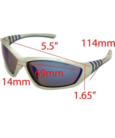 Double Injection Sunglasses SPORTS - 2753 Shiny Silver Blue / Blue Mirror - CZ12HRWMMP1 $12.07 Rectangular