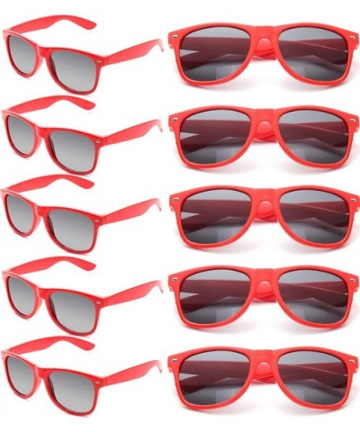 Wholesale Sunglasses Bulk for Adults Party Favors Retro Classic Shades 10 Pack - Red - C518RH3HNNZ $10.36 Aviator