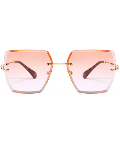 Fashion Men women Oversized Frameless Candy color Sunglasses UV400 - Orange - CL18NL9XZUH $9.01 Oversized