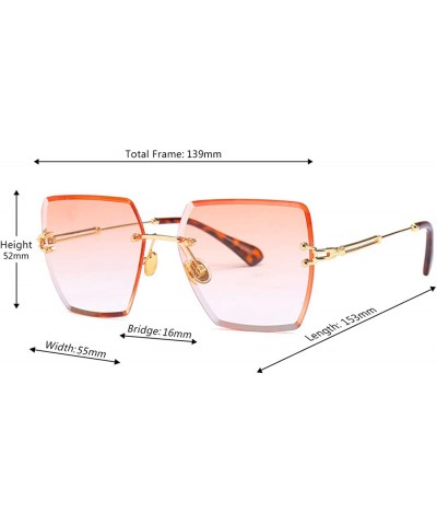 Fashion Men women Oversized Frameless Candy color Sunglasses UV400 - Orange - CL18NL9XZUH $9.01 Oversized