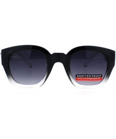 Mens Thick Vintage Plastic Nerdy Hipster Retro Sunglasses - Black Clear Black - CF18QLHSZXD $6.51 Rectangular
