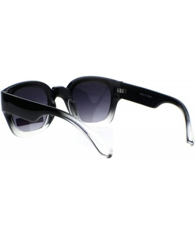 Mens Thick Vintage Plastic Nerdy Hipster Retro Sunglasses - Black Clear Black - CF18QLHSZXD $6.51 Rectangular