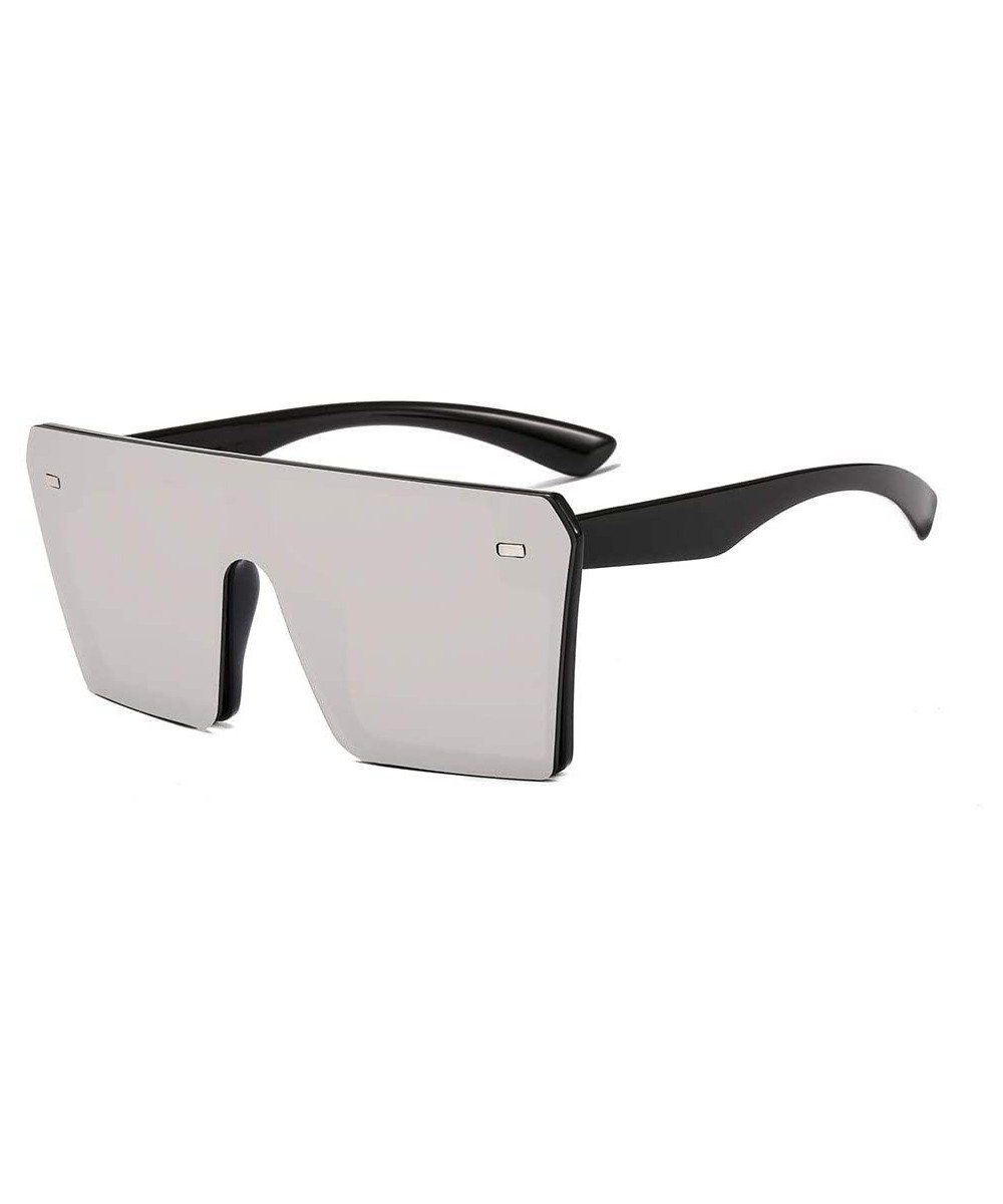 Oversize Square Sunglasses Women Fashion Flat Top Gradient Sun Glasses Men Rimless Large Frame Oculos - 4 - C618QY35YMC $21.2...