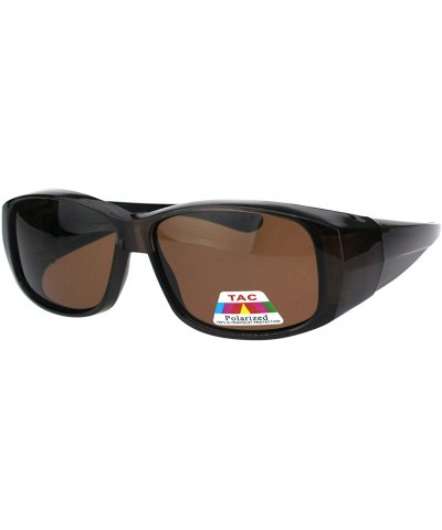 Antiglare Polarized 58MM Light Weight Fit Over Rectangular Sunglasses - All Brown - CQ18IIN3KKS $6.13 Rectangular