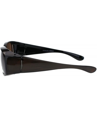 Antiglare Polarized 58MM Light Weight Fit Over Rectangular Sunglasses - All Brown - CQ18IIN3KKS $6.13 Rectangular