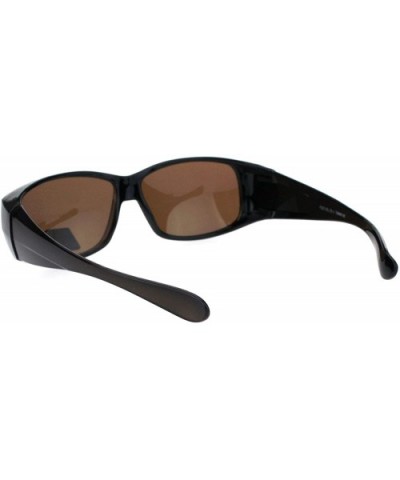 Antiglare Polarized 58MM Light Weight Fit Over Rectangular Sunglasses - All Brown - CQ18IIN3KKS $6.13 Rectangular