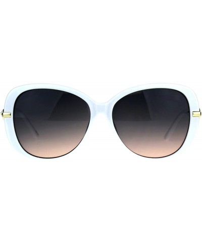 Womens Classy Fashion Sunglasses Rose Chain Decor Temple UV 400 - White - CL180XTI5WH $8.17 Square