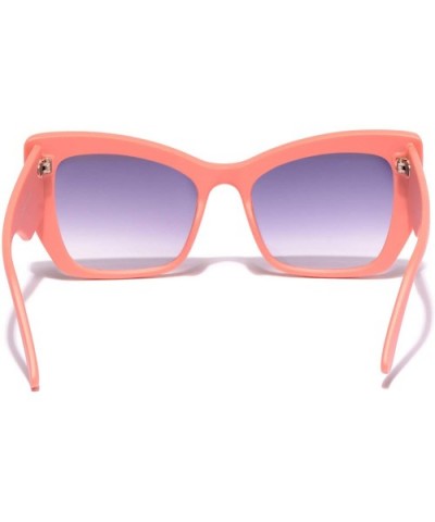Women's Oval Sunglasses Plastic Frame - Pink - C418WG8D393 $8.62 Semi-rimless