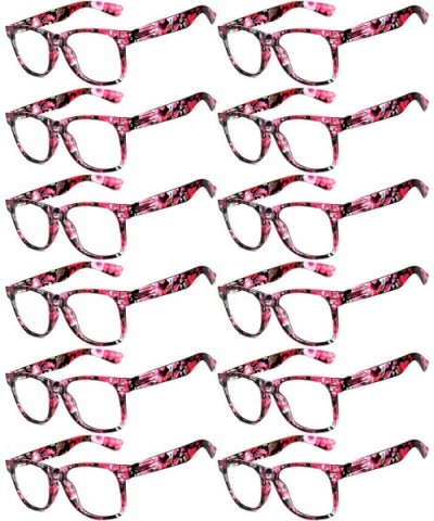 Women's Men's Sunglasses Retro Clear Lens - Retro_nerd_12_p_floral_red - CK1874SCHW6 $19.03 Sport