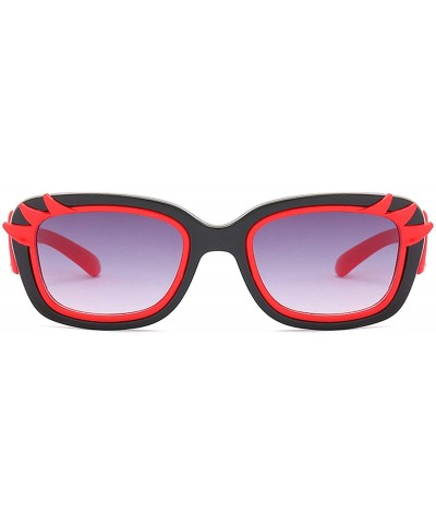 Vintage style Square Eyelashes Sunglasses for Women PC Resin UV400 Sunglasses - Black Red - CP18SAT86Y3 $12.81 Square
