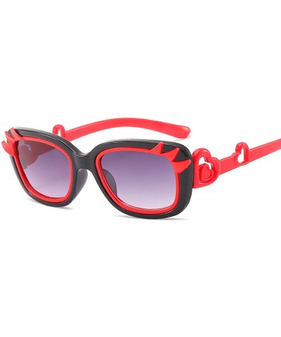 Vintage style Square Eyelashes Sunglasses for Women PC Resin UV400 Sunglasses - Black Red - CP18SAT86Y3 $12.81 Square