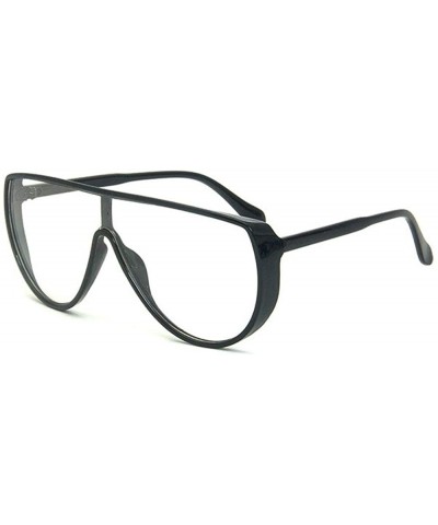 2020 New Trend Sunglasses Female One-piece Sunglasses Big Frame Retro Flat Top Sunglasses Mens Goggle - White - CD192RZY5SG $...