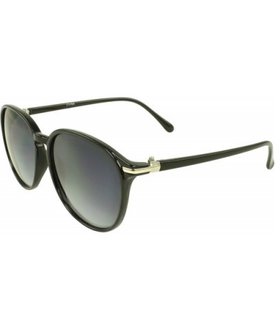 TU9377 Retro Oval Fashion Sunglasses - Black - CO11DN2BWW9 $5.89 Oval