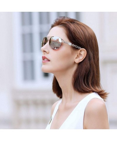 Classic Aviater Sunglasses For Women Men Metal Frame Mirrored Lens Driving Fashion UV400 Glasses 0257 - C118WHQTKGC $16.28 Wrap