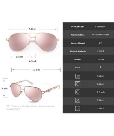 Classic Aviater Sunglasses For Women Men Metal Frame Mirrored Lens Driving Fashion UV400 Glasses 0257 - C118WHQTKGC $16.28 Wrap