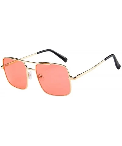 New Women Men Vintage Sunglasses Unisex Fashion Oversize Square Frame Sunglasses Eyewear - A - CU18STWUXHW $6.90 Goggle