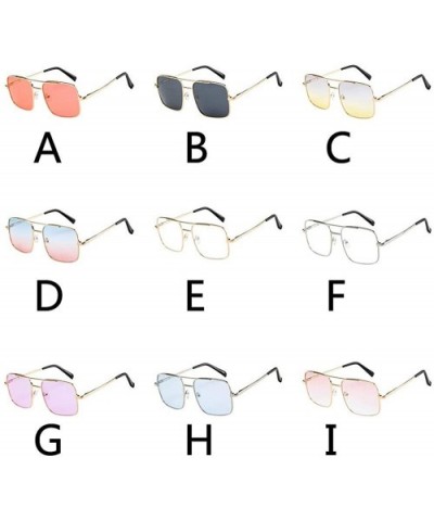 New Women Men Vintage Sunglasses Unisex Fashion Oversize Square Frame Sunglasses Eyewear - A - CU18STWUXHW $6.90 Goggle