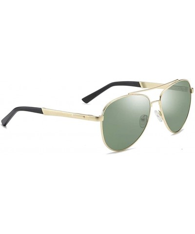 Men Pilot Polarized Sunglasses Vintage Metal Driver Mirror Sun Glasses Male Female Goggle UV400 - C4gold G15 - C8199QD4LUS $7...
